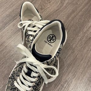 Tory Burch Monogram Navy Sneaker 8.5